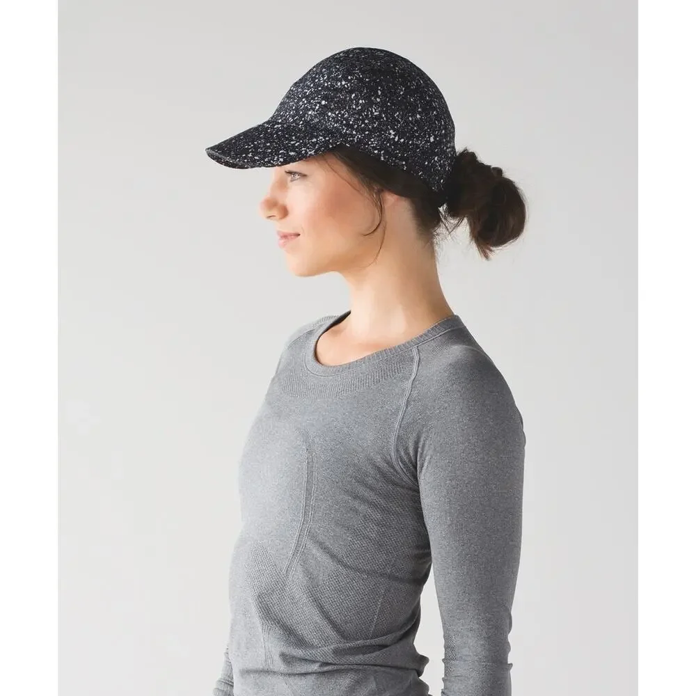 Lululemon Race To Place Run Hat 2.0 Black White Splatter EUC Adjustable - Picture 14 of 15